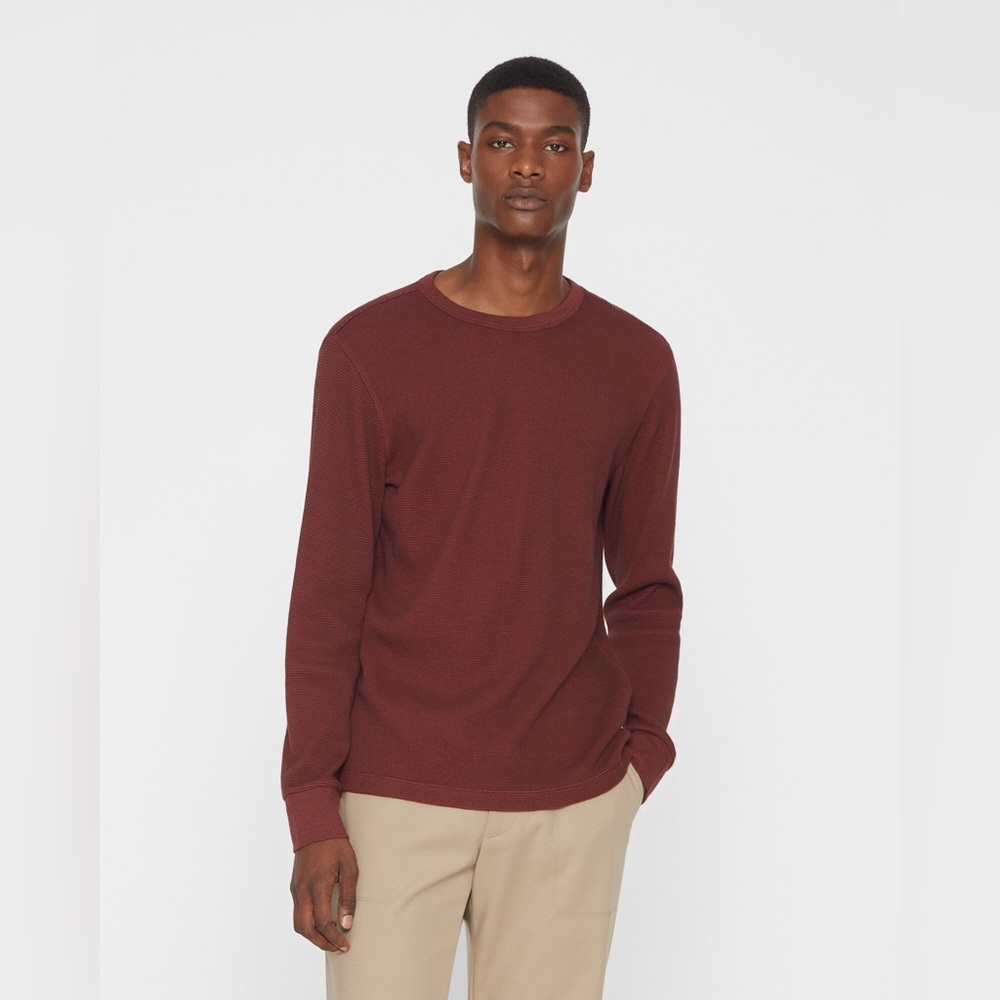 Men’s Club Monaco thermal waffle crew neck long sleeve shirt